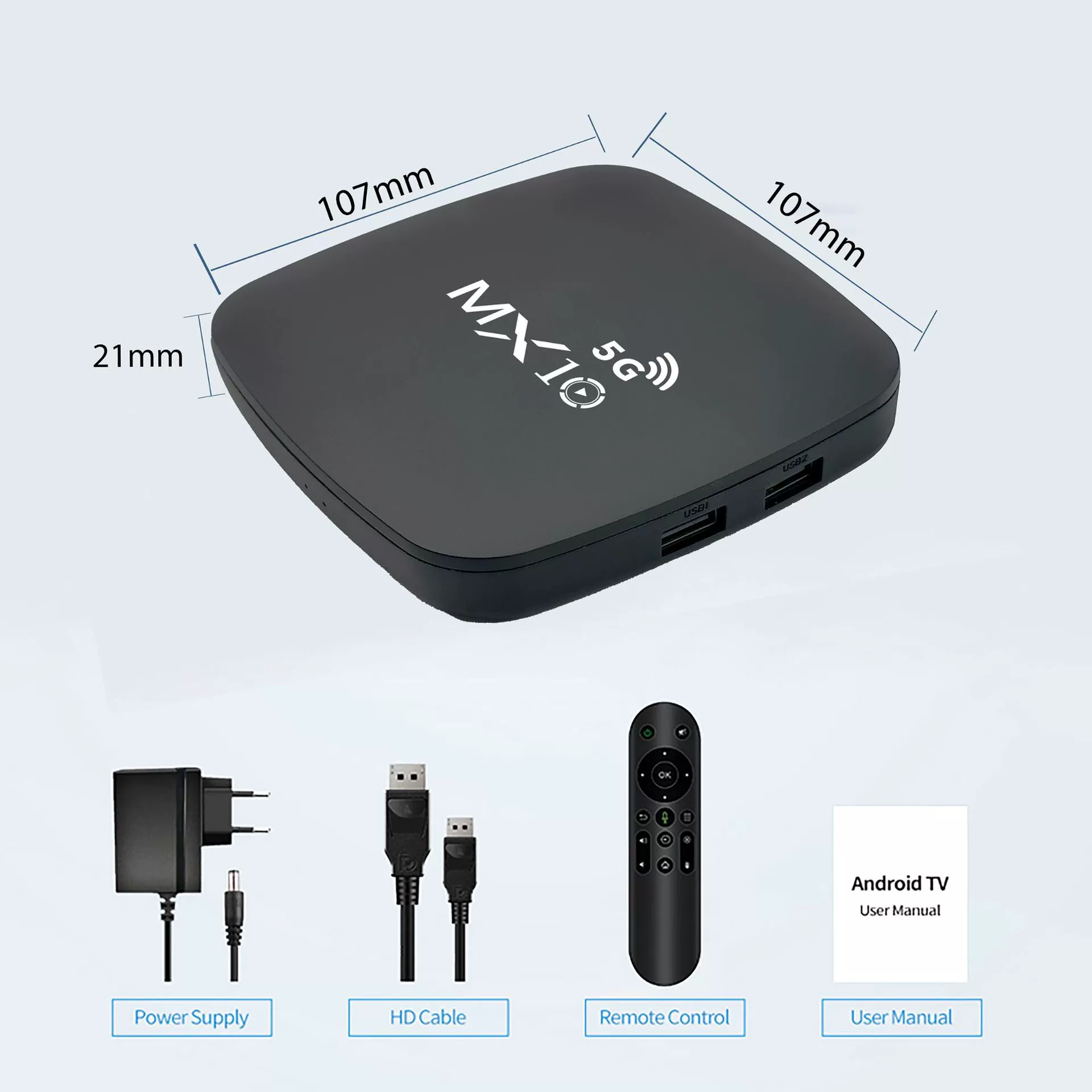 Внешнеторговая новинка MX10 5G сетевой ТВ-приставка - Android 13 ATV система HD WIFI плеер-бокс