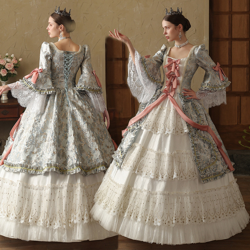 Russian Drama Jacquard Princess Victoria Dress Court European Performance Clothing Travel Tea Party Annual Meeting Dance Clothing