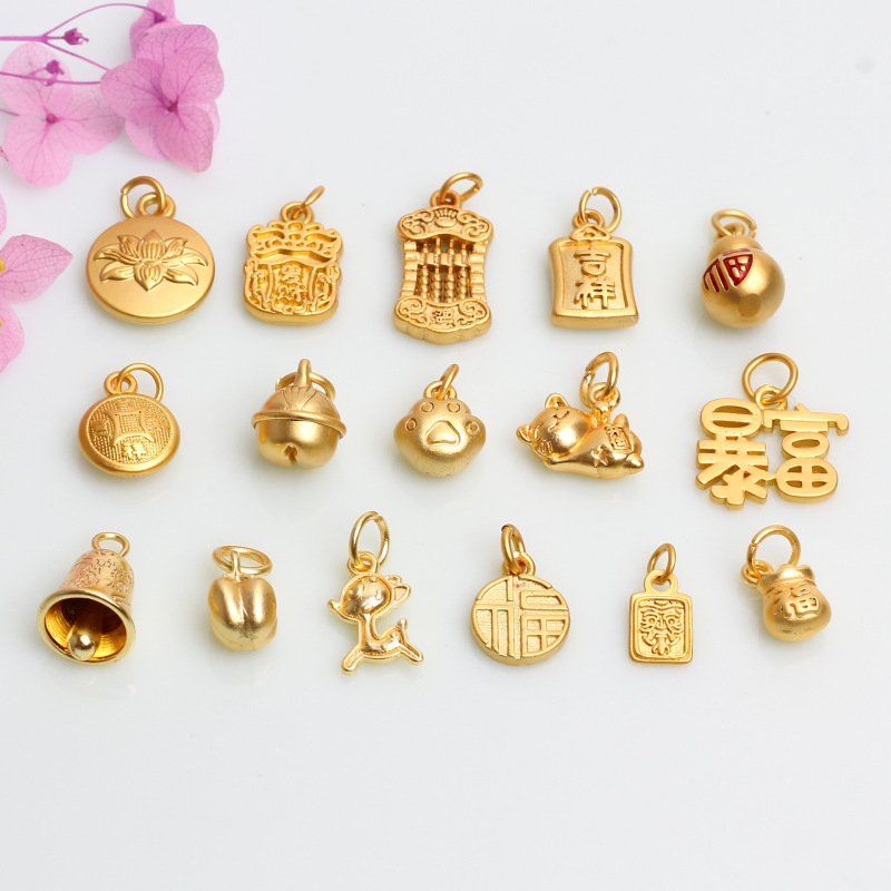 古法金diyブレスレットアクセサリー砂金アクセサリーネックレスペンダント手串隔珠アクセサリー材料|undefined