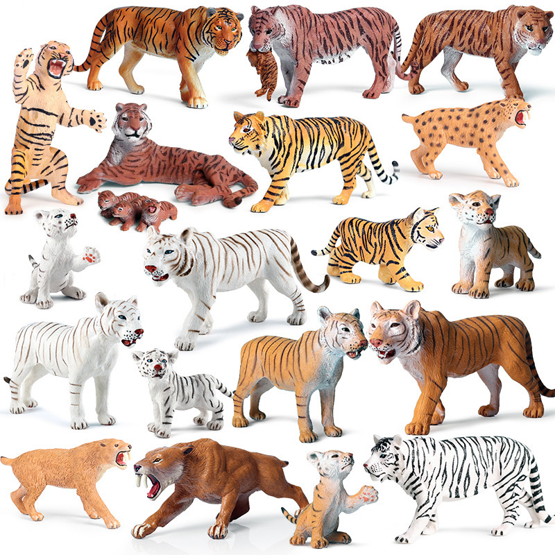 仿真实心认知动物模型老虎狮子孔雀犀牛鳄鱼豹雪豹长颈鹿玩具摆件