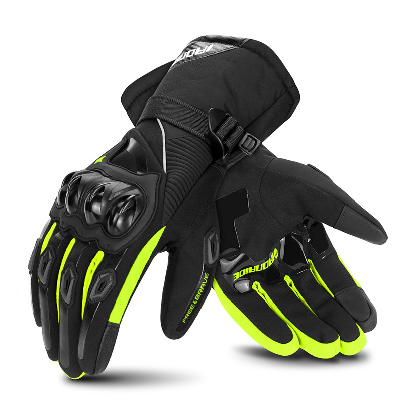 IRONRIDE motocicleta guantes de montar al aire libre Knight pantalla táctil resistente a la caída cáscara dura de carreras guantes de invierno cálido