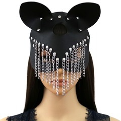 Cross-border Western and Eastern Punk Style Personality Chain Leather Mask Party Costume Mask for Men and Women
