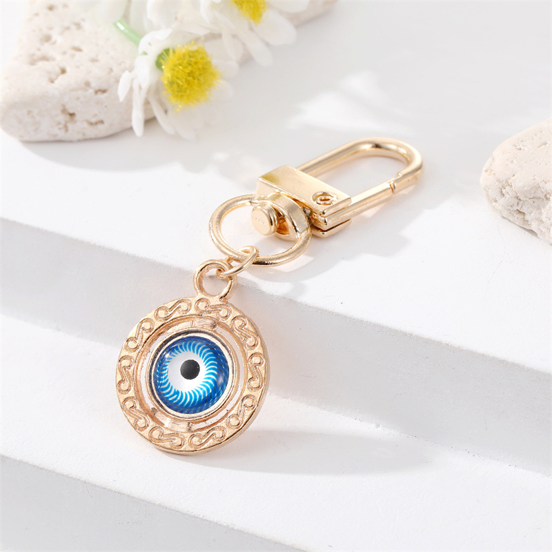 Eye Pattern Blue Color Fashion Drill Alloy Patch Blue Eyes Keychain  Devil's Eye Pendant
