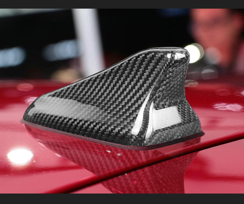 Cross-Border Suitable for Kia Stinger 18-23 Car Shark Fin Roof Antenna Real Carbon Fiber Decorative Cover