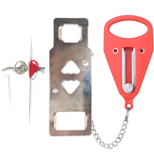 New Upgraded Dual-Head Portable Door Latch Lock, Hotel Door Stopper, Door Blocker