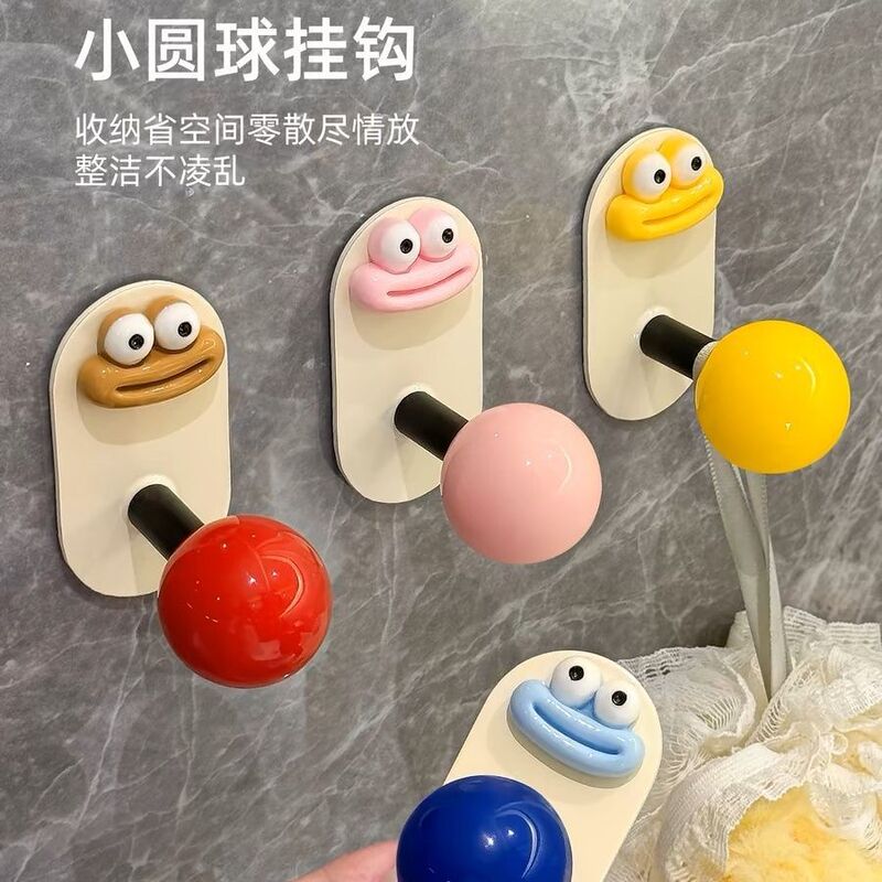 Bathroom Punch-Free Suction Cup Hook Bathroom Strong Adhesive Sticker Clothes Hook Hat Storage Sticky Hook Jewelry Hook