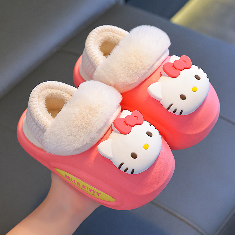 Sanliogou bolsas de invierno para niños zapatos de talón de algodón Kulomi cálido y terciero para padres e hijos impermeables zapatillas de algodón para niños pequeños y medianos