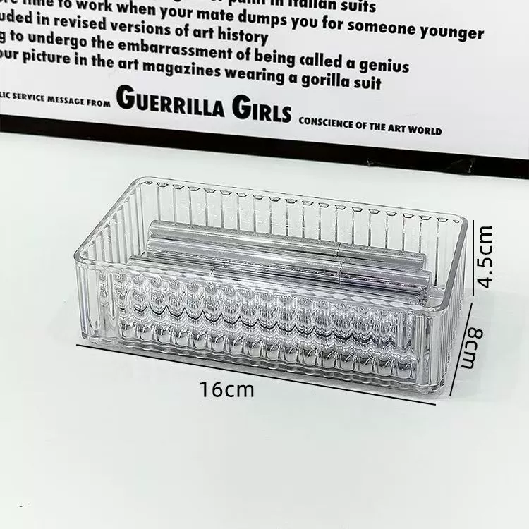 Acrylic Storage Box Organizer, Transparent Drawer Tray, Stackable, Sizes S–XL (8×8×4.5 cm S)