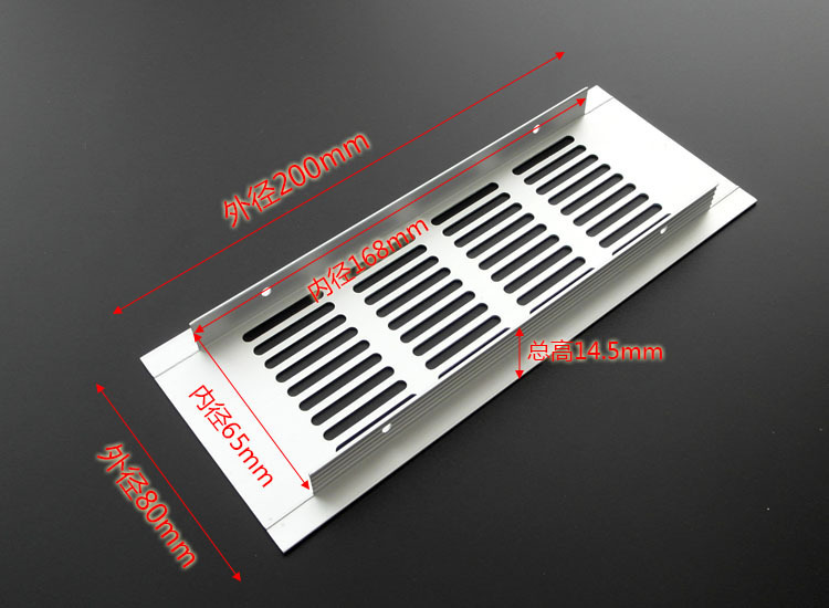 Fábrica al por mayor de aleación de aluminio red de ventilación rectangular armario ventilación de ventilación de ventilación de ventilación multipropósito