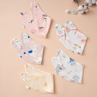 Newborn children's cotton saliva towel infant anti-spitting water bib bib baby double absorbent breathable autumn and winter