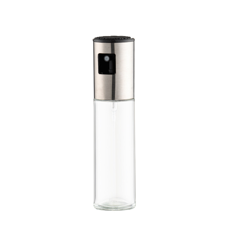 100ml botella de inyección de aceite de presión cocina parrilla botella de condimentos botella de vidrio boquilla de acero inoxidable botella de inyección de aceite control de aceite doméstico