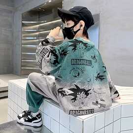 痞帅男童秋装卫衣套装卡通悟空2026新款儿童炸街运动服春秋男孩潮