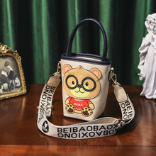 北包包正品迷你手提撞色水桶包包女2024新款宽肩带单肩斜挎高级感