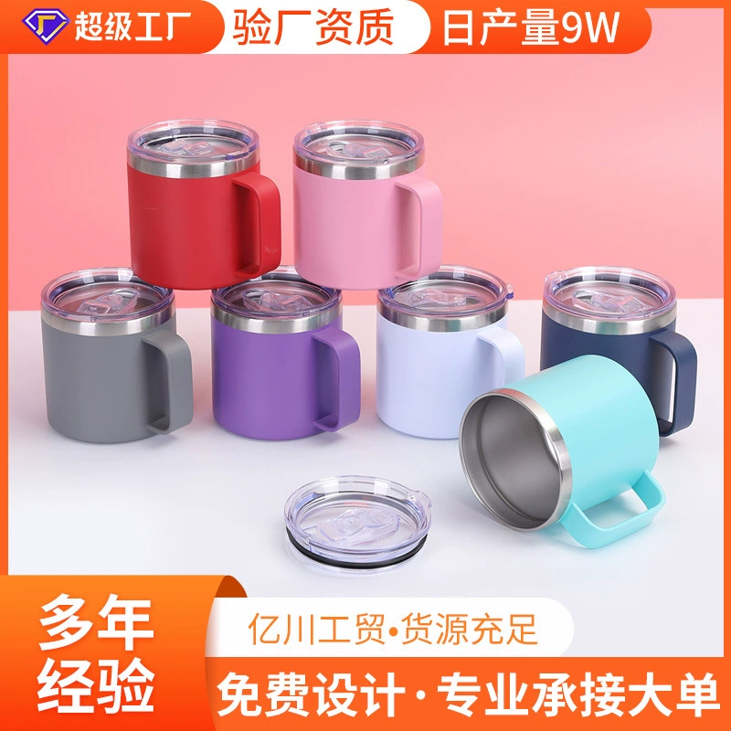 Кофе чашка двойной слой ручка нержавеющая сталь, Amazon, 14 oz, оптовая