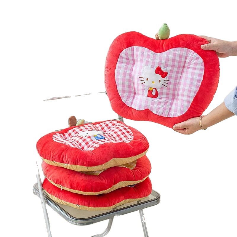 Cojín de manzana japonés pequeño y fresco, cojín de silla de peluche de estilo lindo, cojín de oficina, cojín de trasero sedentario para estudiantes image 5