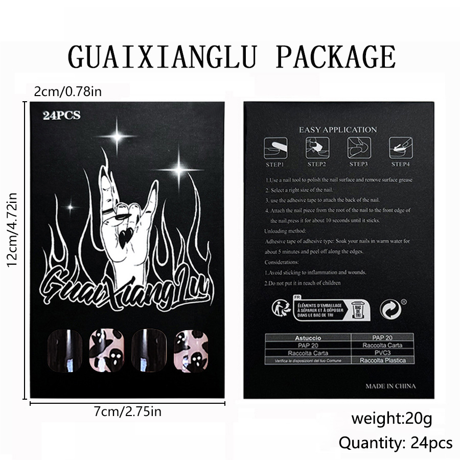 Halloween geist außenhandel nail art schwarz verspielt niedlichen gesicht trägt eine großhandel urlaub nail art patch 24 stück_voghion.com