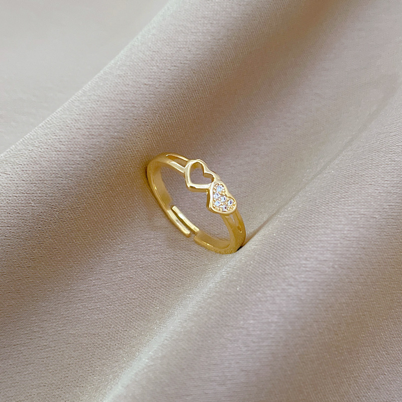 Anello piccolo vuoto d'amore, regolabile, gioiello semplice, anello giapponese, anello di coppia_voghion.com