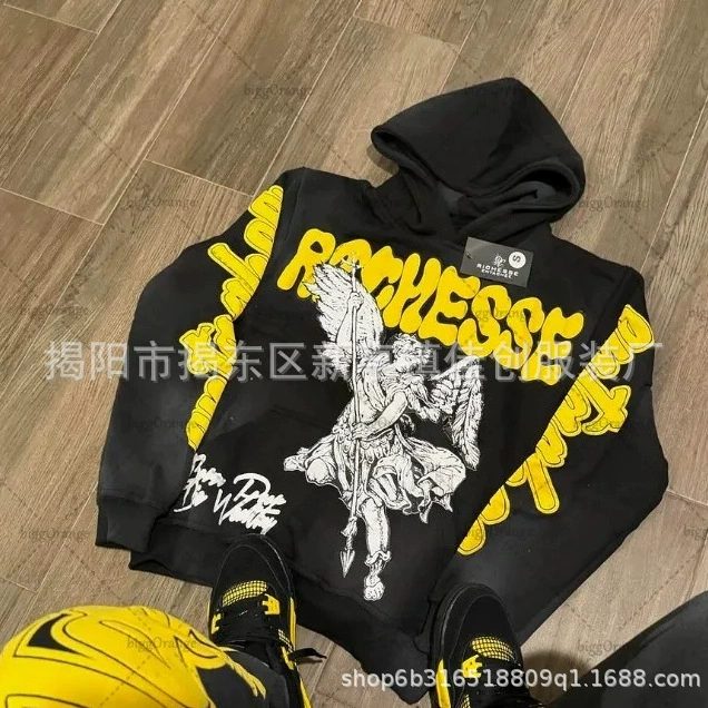 Трансграничный новый модный тренд американский ретро уличный кардиган с капюшоном для мужчин и женщин повседневный свободный свитер