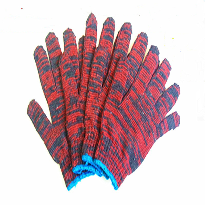 劳保手套批发棉线防护针织棉纱白手套工作工地通用花手套多用途