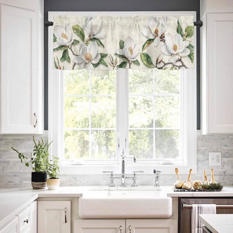 Cross-border fresh-style printed short curtains for kitchen and living room, blackout curtains for bedroom decoration, finished short curtains, direct factory sales