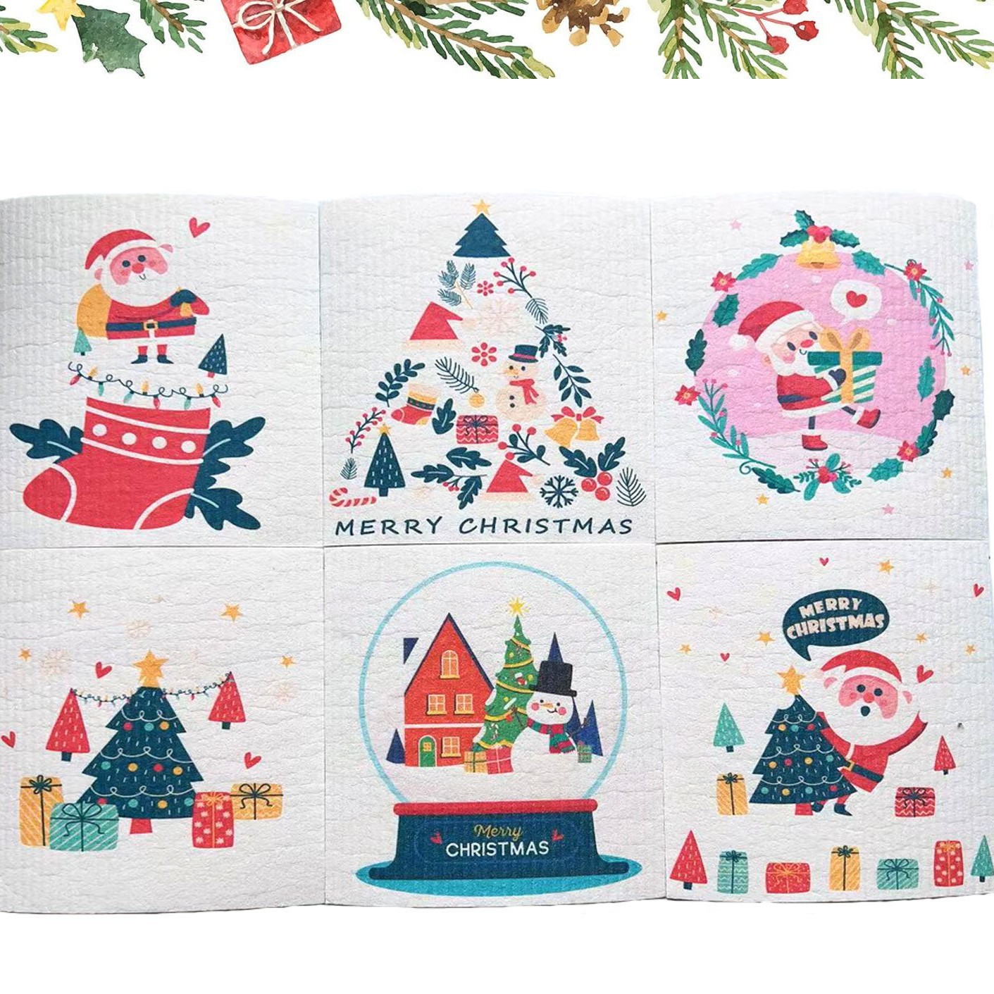 Toallas suecas alemanas dm toallas absorbentes de agua sin aceite eco pulpa de algodón impresa toallas de cocina