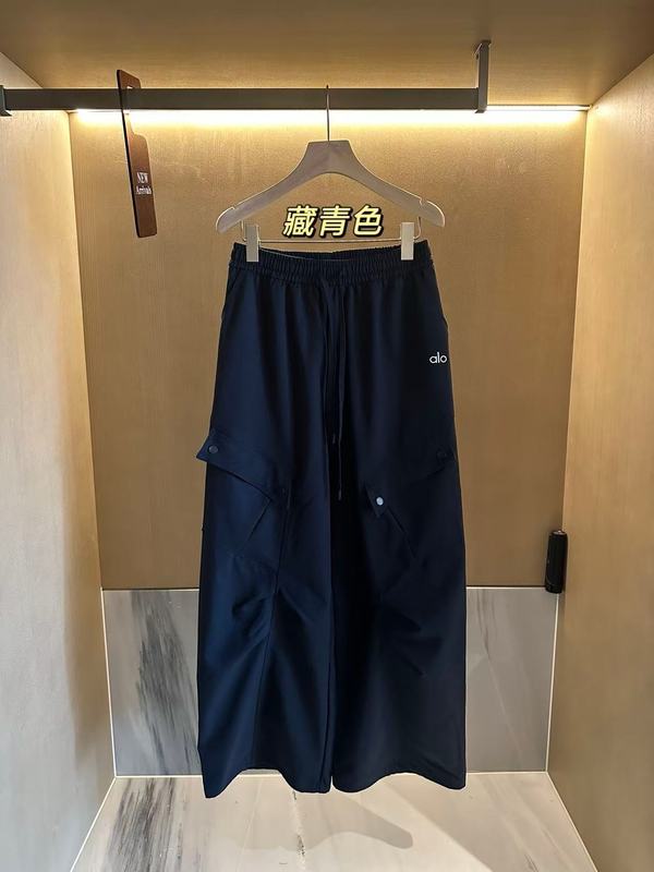 alo女式伞兵工装阔腿裤女秋2025新款高腰宽松垂感直筒运动休闲裤|undefined