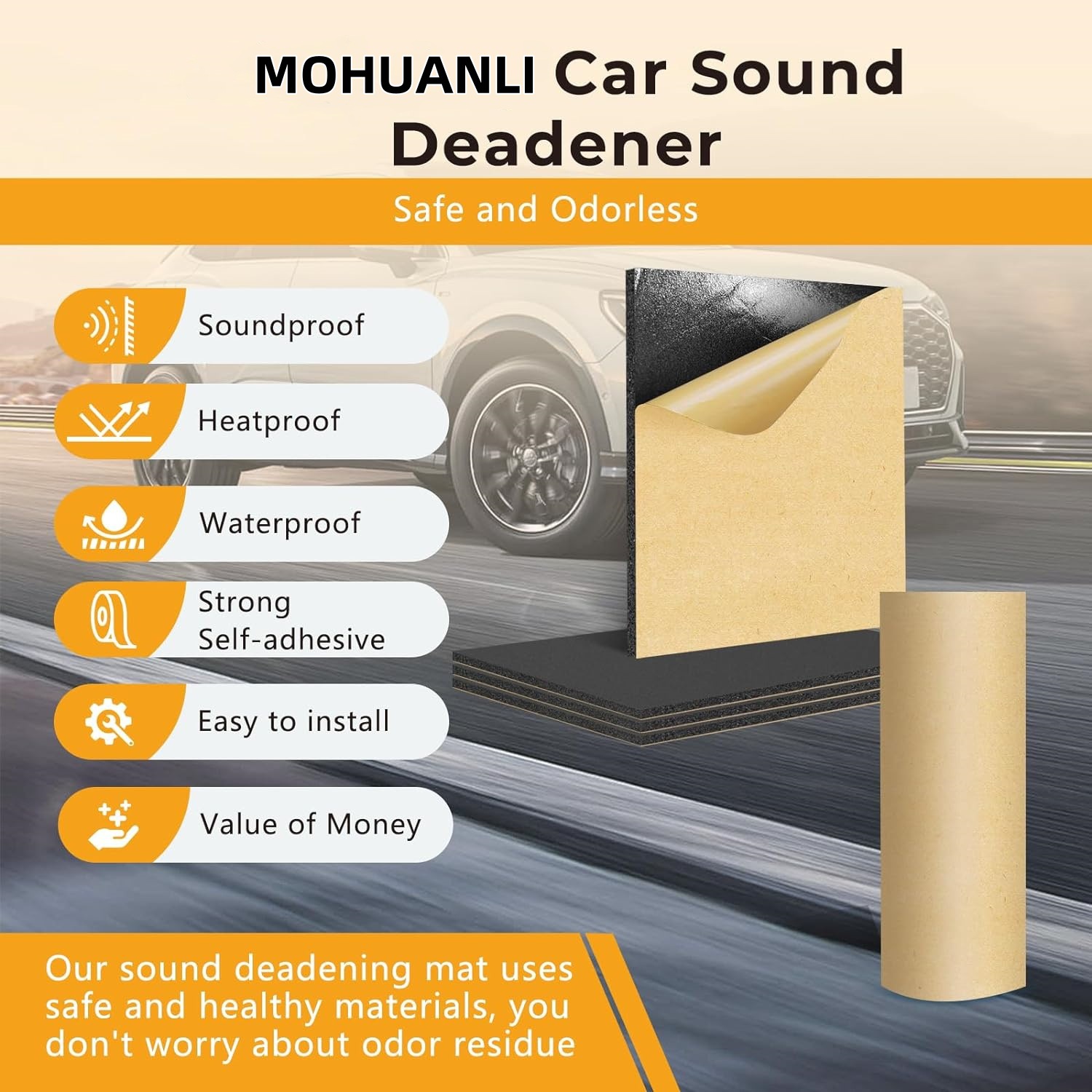 Cross-Border Car Sound Insulation Cotton Silencer Pad Car Engine Hood Hood Sound Insulation Cotton Foreign Trade Hot Model