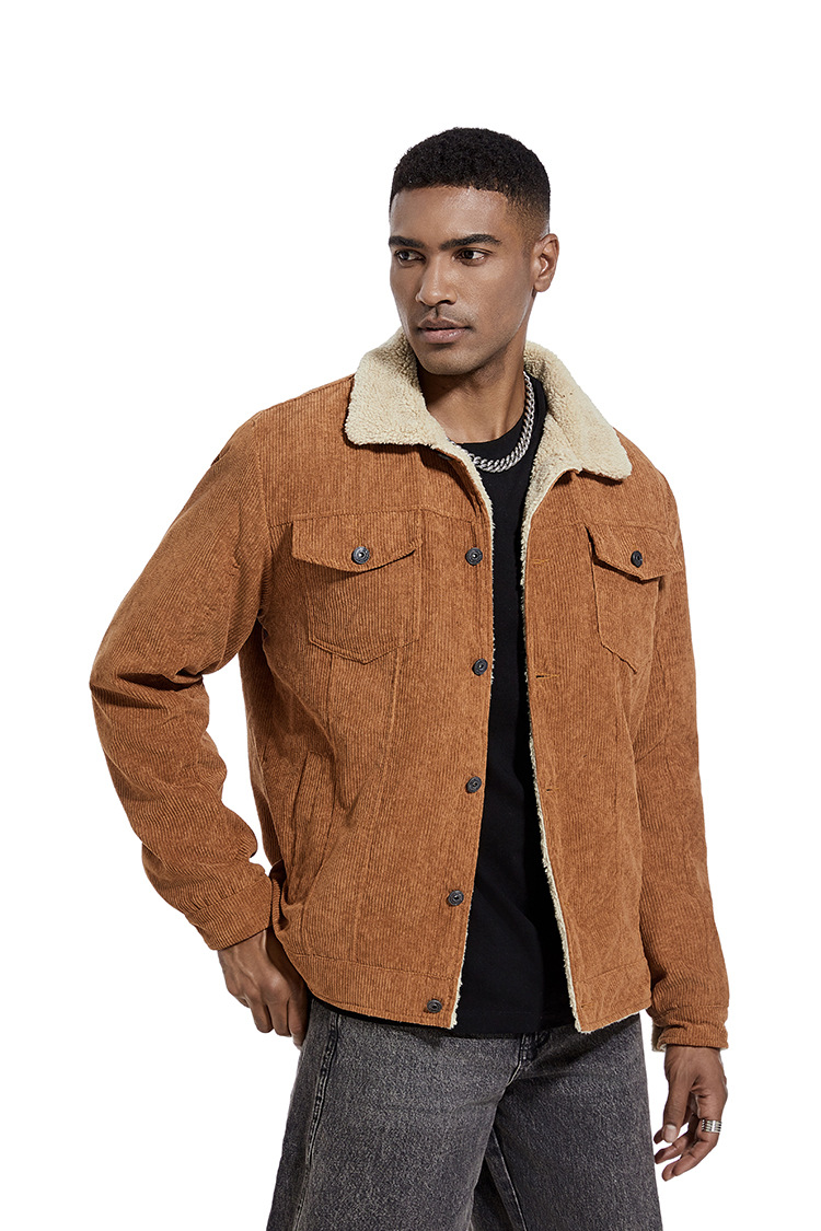 Men's Corduroy Jacket Slim Fit Winter Outerwear For Men_voghion.com