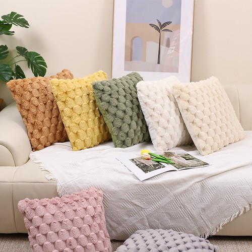 Best-selling style modern fashionable simple style tortoiseshell pattern short rabbit fur embroidered cushion cover
