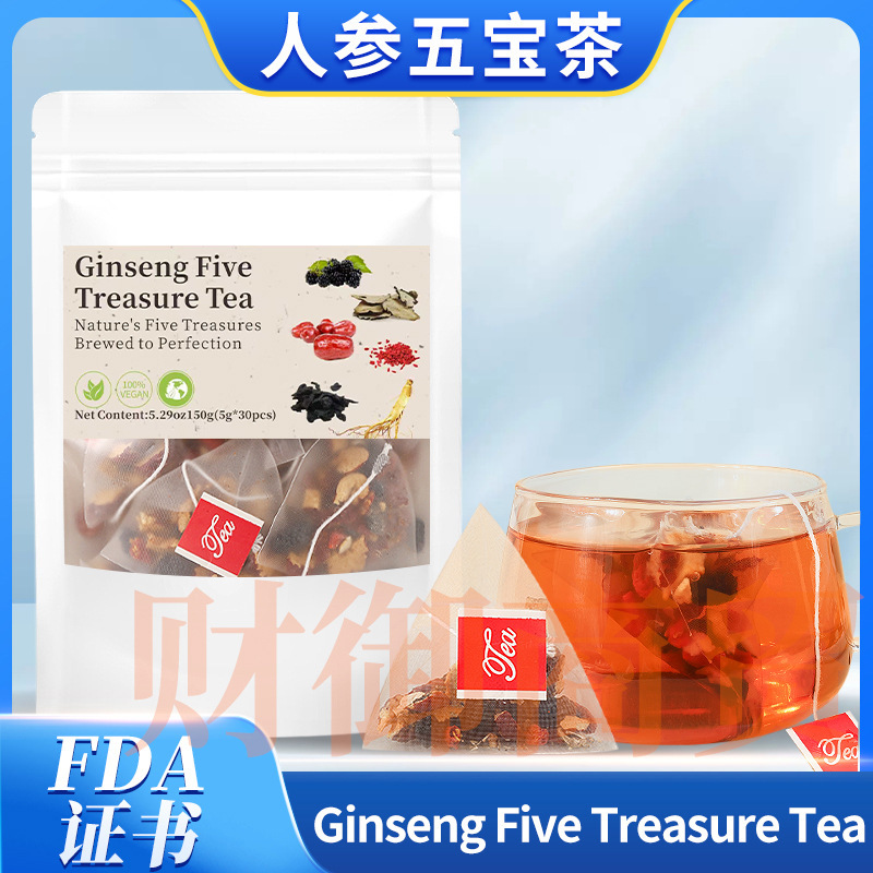 Ginseng Five Treasure Tea 100g Health Tea Men's Tea Tk Cross-Border Ginseng Five Treasure Tea 100g Health Tea Men's Tea Tk Cross-Border