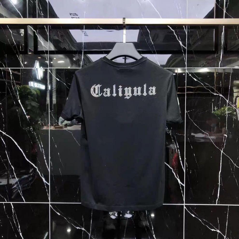 Men's Cotton T-shirt With Crown Diamond Detail Versatile Style_voghion.com