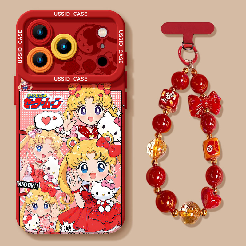 Cute Girl-Themed Phone Case Suitable for iPhone 17 New Year 16 Pro Cartoon 15 Max with Lanyard 14 Trendy 13 iPhone 12 Female Model