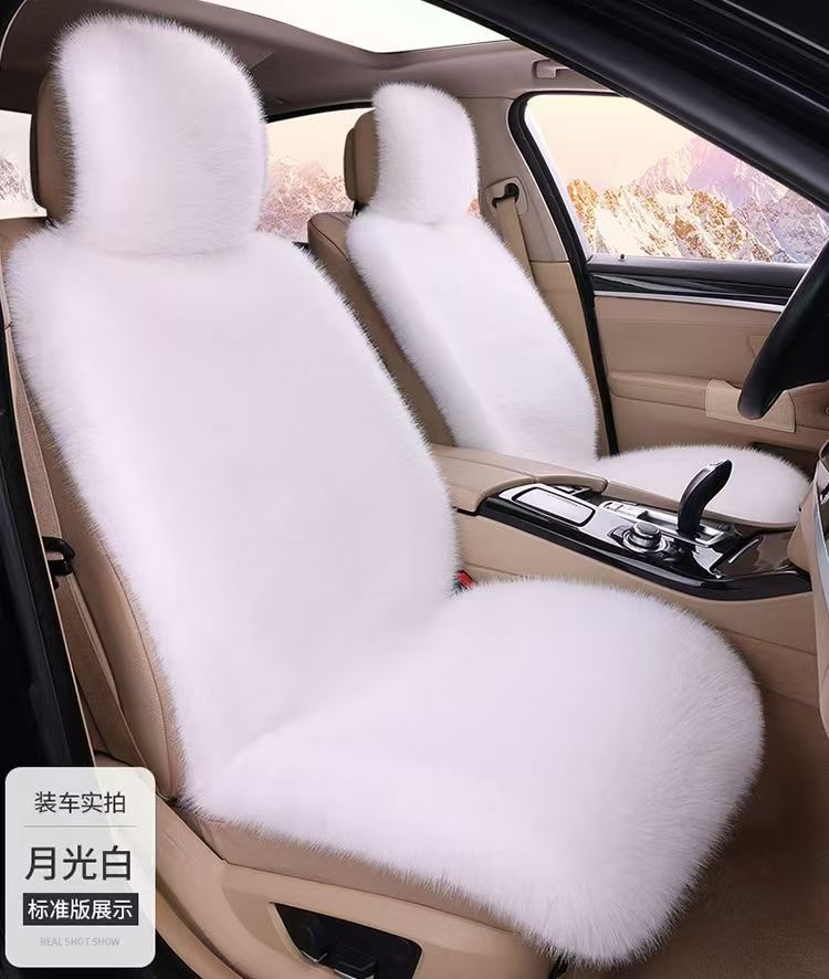Car Seat Cushion Winter Plush Thickened Faux Fox Fur Universal Full Car Mat Winter Long Plush Warm Car Seat Cushion