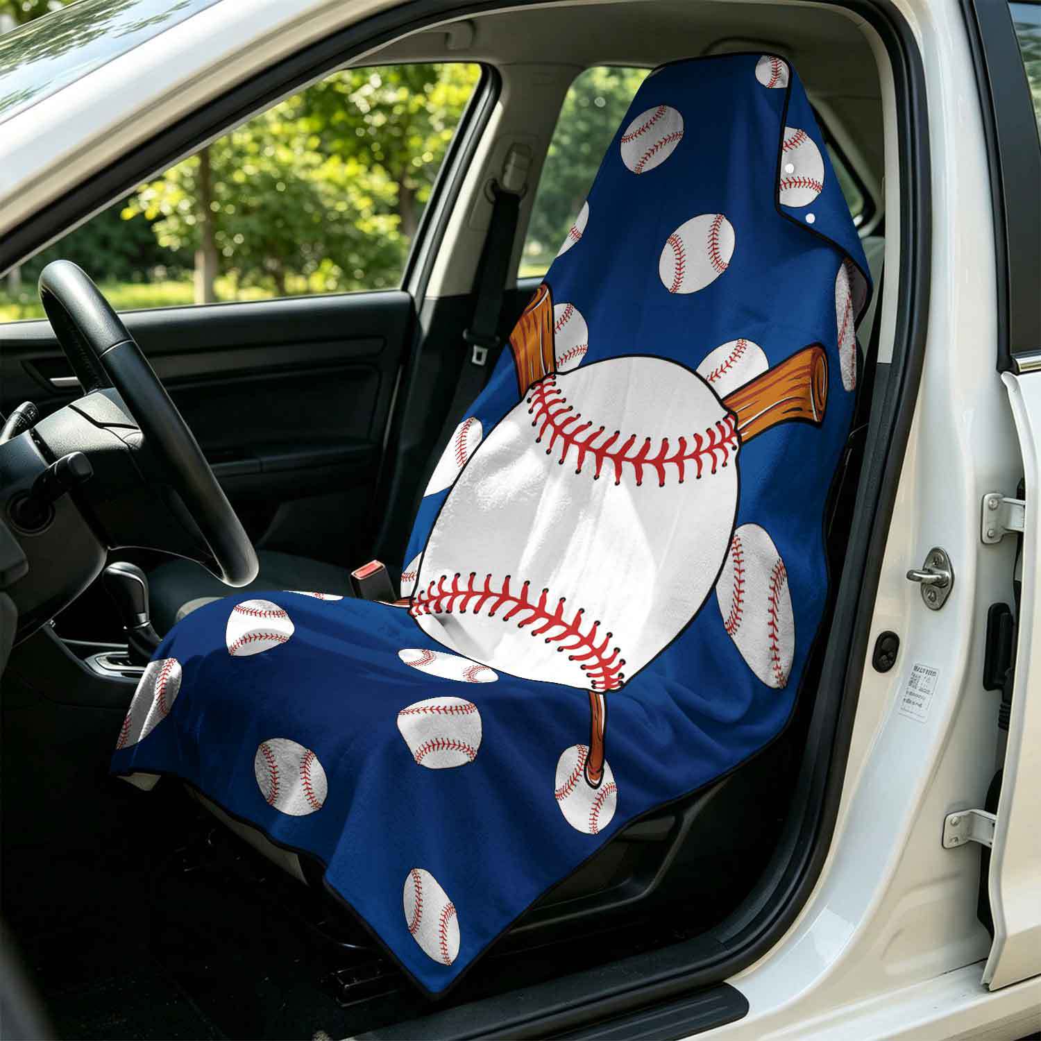 Printed bath towel and car seat cover 2-in-1, ultra-fine fiber outdoor beach and car dual-use universal seat cushion