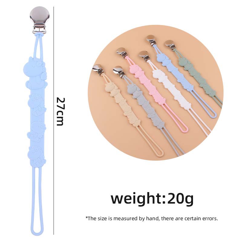 Nuevo bebé suministros ronda chupete de hierro clip calmante bebé unicornio suave Cadena de chupete de silicona cadena anti-gota