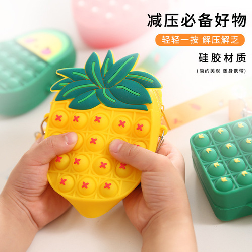 Fruit Coin Purse Rat Killer Pioneer Cartoon Silicone Pressure Reducing Kneading Messenger Bag Decompression Toy Bag