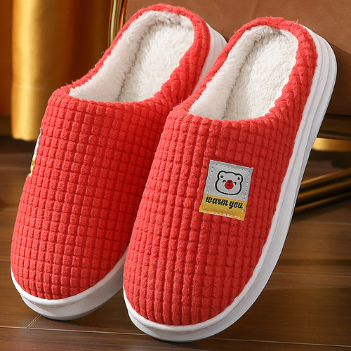  New Cotton Slippers for Men Winter Home Indoor Non-Slip Thick-soled Warm Floor Slippers Couple Slippers for Women