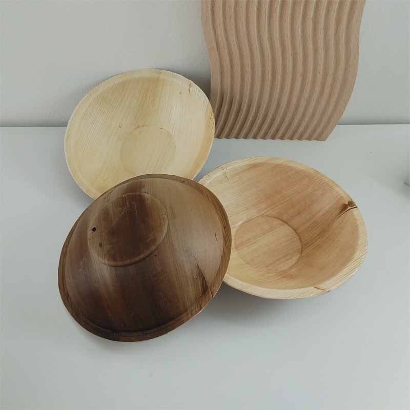 Disposable Dinner Plates, Outdoor Biodegradable Bowls, Ice Cream Salad Bowls, Camping Palm Leaf Round Bowls, Eco-Friendly Tableware, Portable