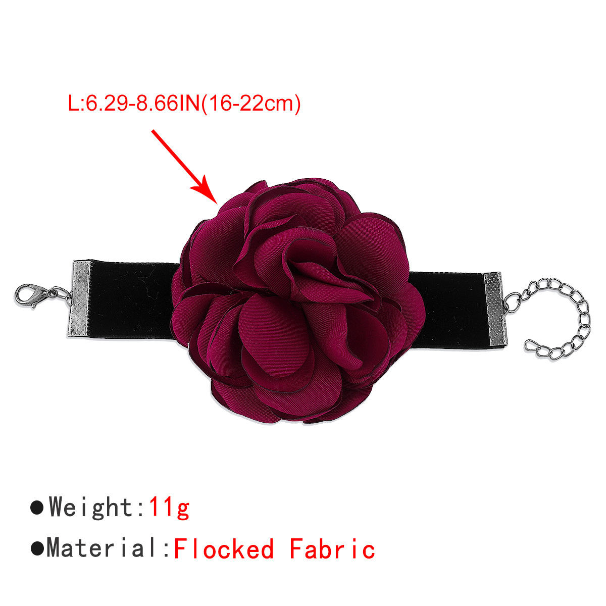 1 Pièce Mode Fleur Chiffon Flocage Tissu Fait Main Femmes Collier Ras De Cou display picture 20