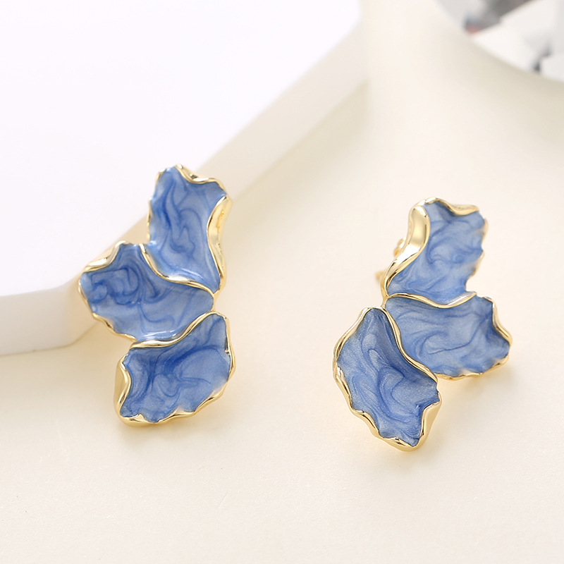 Flower Pattern 1 Pair IG Style Sweet Flower Enamel Alloy Ear Studs