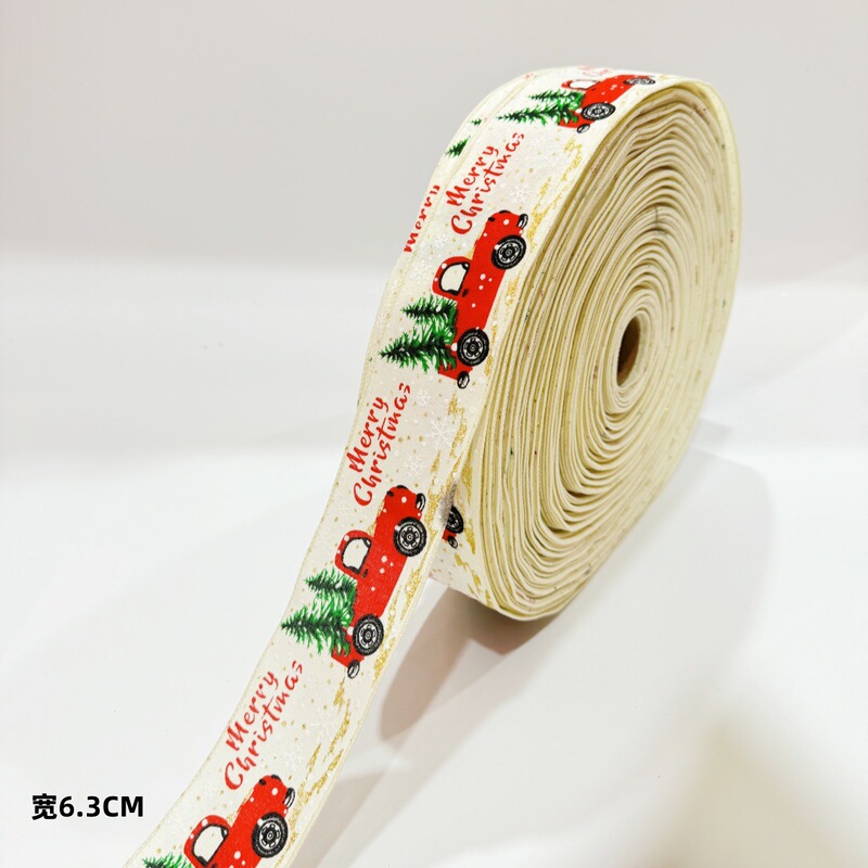 クリスマスデコレーション漫画風車プリントリボンクリスマスツリーガーランドアクセサリー細麻織りリボン手作り|undefined