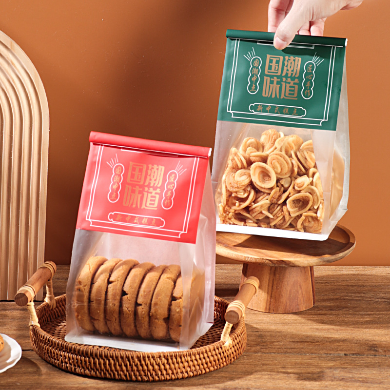 吐司包装袋国潮味道铁丝卷边牛皮纸烘焙切片面包零食自封透明袋
