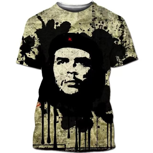 Che Guevara short sleeve communist revolution men's personality T-shirt clothes Soviet Union summer trend round neck