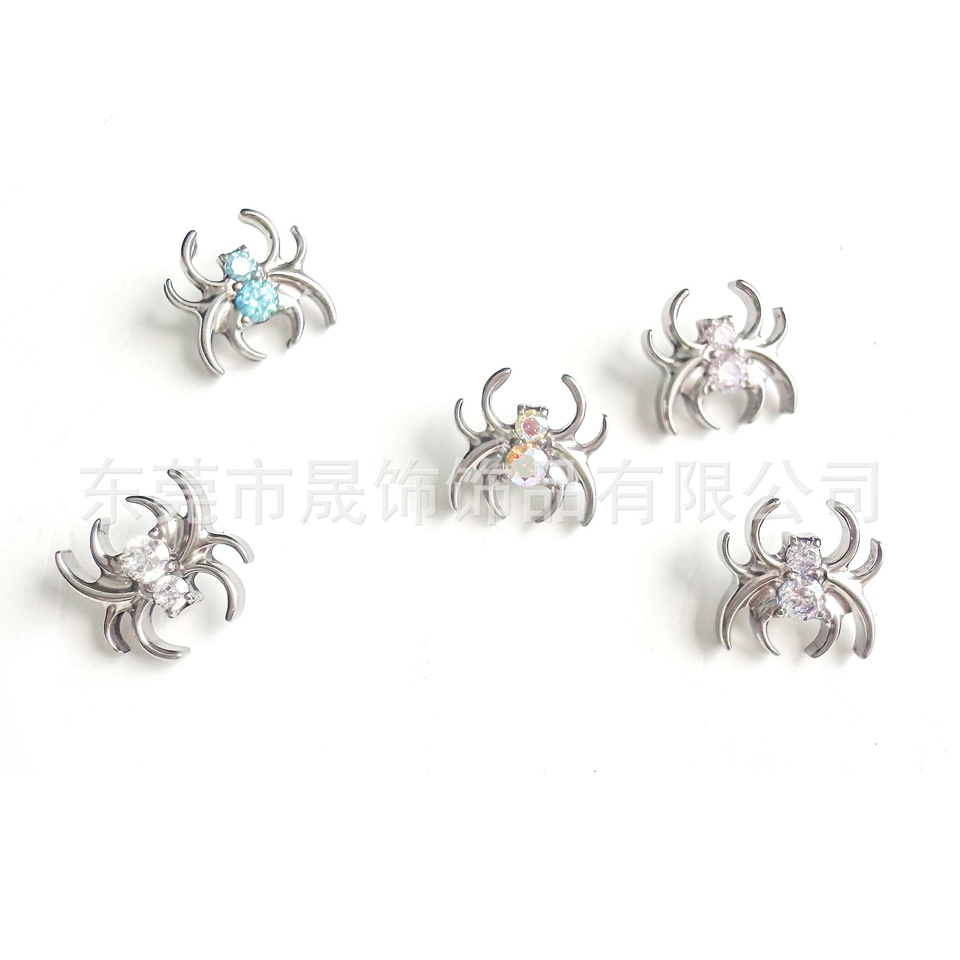 F136 Titanium 蜘蛛 Ear Stud Studded 5A Cubic Zirconia Helix Cartilage Stud G23 Implant Grade Titanium Labret Stud Jewelry Ear 蜗钉 Geometric 造型