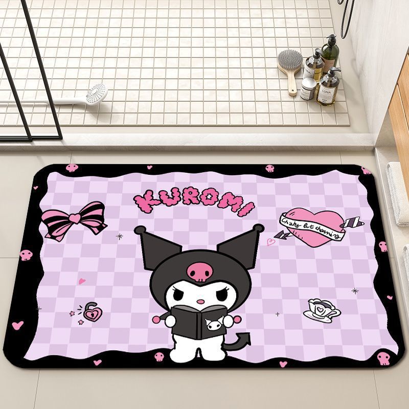 庫洛米硅藻泥地墊浴室衛生間廁所門口吸水地毯家用速干防滑腳墊
