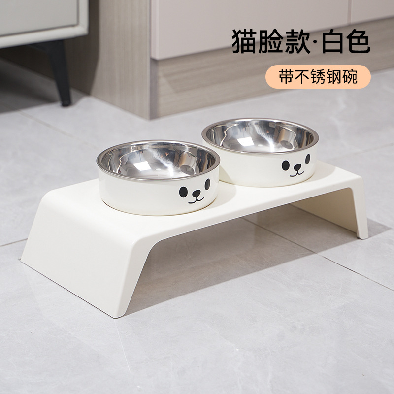 고양이 얼굴 스테인레스 스틸 모델--흰색
