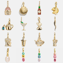 真空镀DIY包挂件18K甜品钥匙扣系列欧美胸针配件不锈钢金保色美食