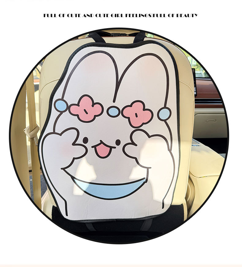 Cute Cartoon Seat Back Anti-Kick Pad for Women, Car Seat Rear Anti-Dirt Pad, Children's Dirt-Resistant and Wear-Resistant Cute Single Piece