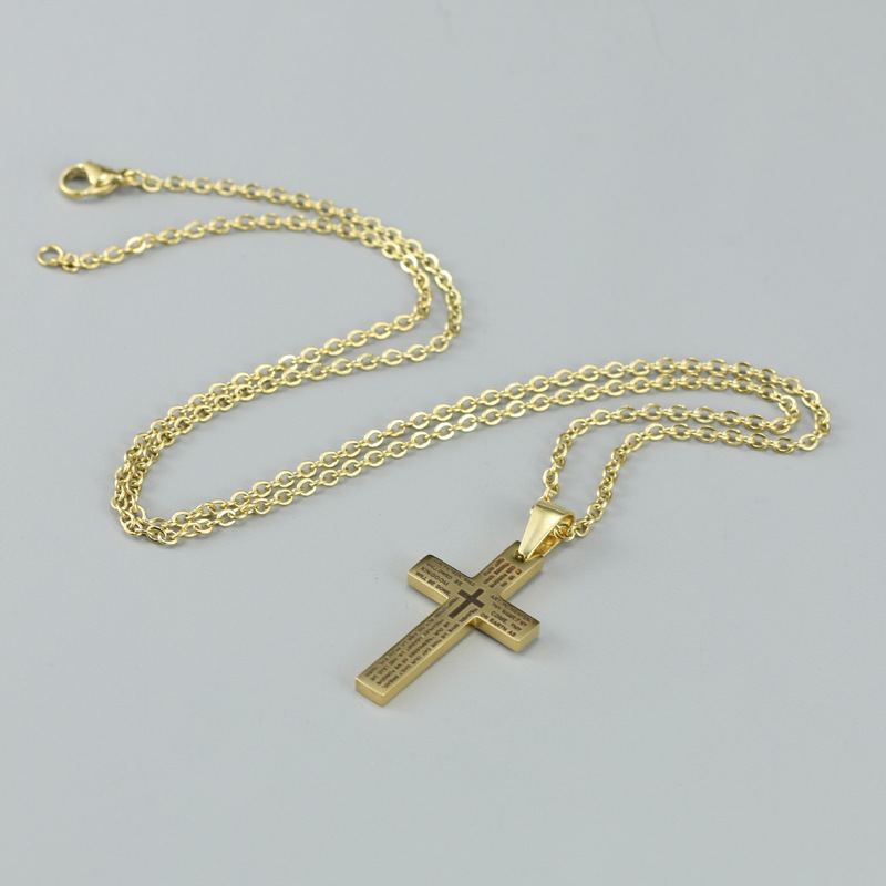 Simple Style Cross Stainless Steel Pendant Necklace Plating Stainless Steel Necklaces display picture 4