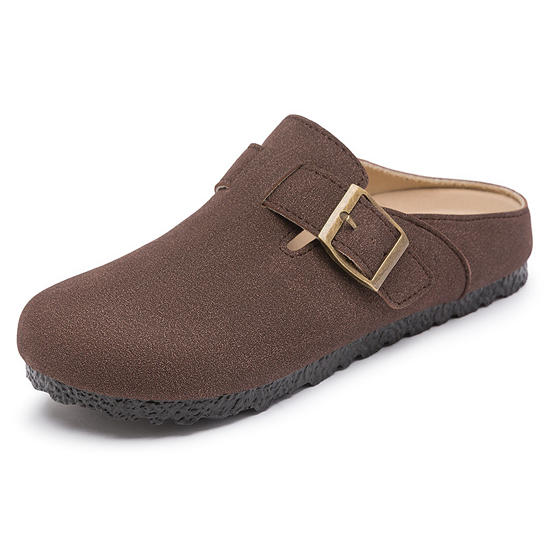 Changfeng zapatos primavera retro Bocken zapatos casuales zapatos de bolso de hombre zapatillas de mitad zapatillas de mujer Bocken zapatillas de fondo plano de mujer